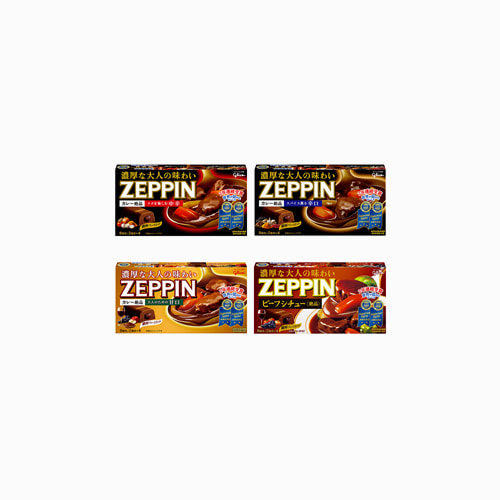 [ZEPPIN] 제핀 카레 4가지맛, 비프스튜, 달콤한맛, 중간 매운맛, 매운맛